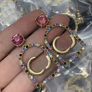 Europe Dangle Fashion Popular Dangle & Chandelier Earrings Women Color Diamond Flower Pendant Designer Earrings Jewelry CGUE14 --015