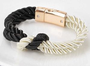 Pulseiras da moda tendência versátil pulseira de ímã de ferro personalizado de corda tecida