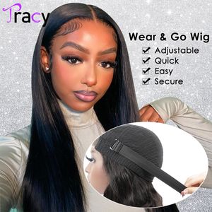 Human Chignons Glueless Wig Hair Ready To Wear 4x4 Straight Lace Closure Preplucked Wigs Go 230803