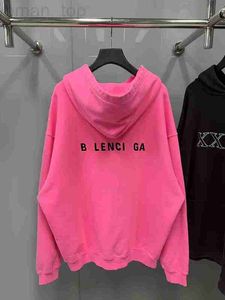 Herren Hoodies Sweatshirts Designer High Edition Paris B Home Vorder- und Rückseite Buchstabenstickerei Mesh Rot Neuer locker sitzender Kapuzenpullover für Herren und Damen JFZS