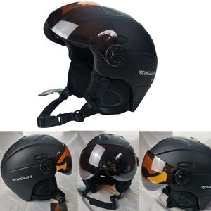 Equipamento de proteção Capacete de esqui semi-coberto Profissional Moldado integralmente para esportes na neve Capacetes de snowboard com capa de óculos 230803