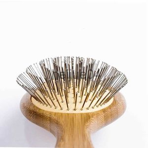 Hair Brushes Wooden Steel Needle Hair Brush Pin Hairbrush Scalp Massage Improve Hair Health Wood Paddle Detangling Comb x0804