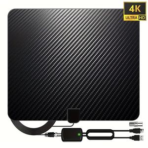 Antena de TV para Smart TV - Antena Digital para TV Suporte HD 4K Com Antena Reforçadora de Sinal TV Digital HD Interna - Antena de TV Interna - Cabo Coaxial HDTV de 13FT