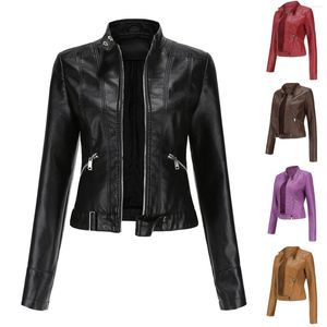 Giacche da donna Marca Blazer nero slim fit Giacca da motociclista in vera pelle stile motociclista