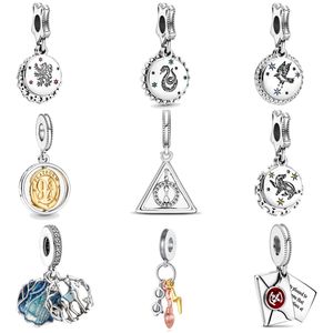 925 Sterling Silber Charmanter, modischer Chitin-Geschenk-DIY-Schmuckzubehör-Krokodil-Goldmünzen-Anhänger, geeignet für primitiven Pandora-Schmuck. Kostenlose Lieferung