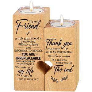 Wooden Candle Holders Creative Heart candlestick Couple gift home tabletop decoration