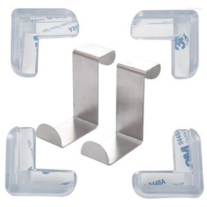 Hooks 6st Tool: 4st Clear Safety Soft Plastic Table Desk Corner Guard Protector 2st Back Door Hook Cabinet Clothes Hanger