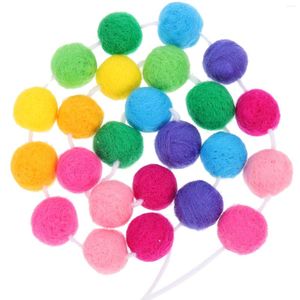 Decorative Flowers Christmas Tree Decorations Felt Ball Ornament Pompom Garland Pendant Household Wool Hanging Classroom