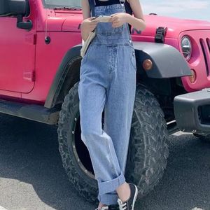 Kvinnors jeans kvinnliga streetwear denim jumpsuit kvinnor lösa jumpsuits casual mode flickor maxi overaller alla matchar byxbyxor g325