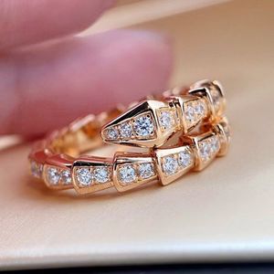 Designer Ring Men Women Lover Rings Fashion Classic Ring Snake With Diamonds Silver Gold Color Jewerlry Accessories Armband Halsband Ringar Set Alternativ