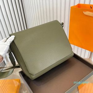 2023-Flap Shoulder Bags Postman Crossbody Bag Genuine Leather Classic Handbags Purse Detachable Wide Strap Multiple Colors Large Wallets 28cm