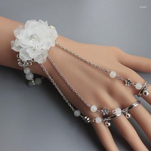 Charm Bilezik Parlayan Seksi Boncuklu Rhinestone Çiçekler Prenses Kız Eldiven Dans Partisi Performans Lady Chain Breasel