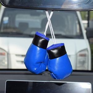 2st Car Boxing Gloves Mirror Hanging Pendant PVC Leather Auto Decorations Bag Pendant Araba Aksuar Car Accessories Interior287K