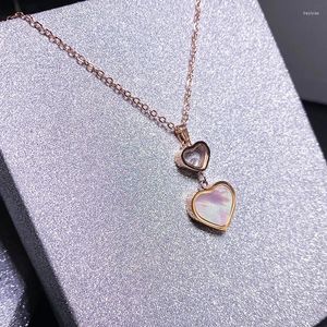 Collane con ciondolo YUN RUO 2023 Placcatura in oro 18 carati Collana cuore conchiglia Moda gioielli in acciaio inossidabile 316 L Donna Regalo di compleanno Non tramonterà mai