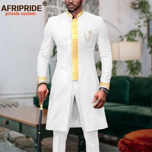 Tute da uomo Dashiki per uomo Completo africano Ricami Giacche e pantaloni Set da 2 pezzi Abbigliamento tradizionale Catena per abiti da festa di nozze A2316061 230804