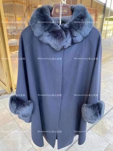 女性の毛皮コート冬ロロカシミアマントレースアップコートフリーサイズピアナ