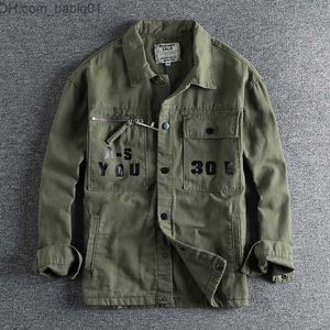 Men's Jackets Spring and autumn work clothes large pocket woven long sleeved jacket men's three-dimensional cutting loose youth shirt coat 849 T230804