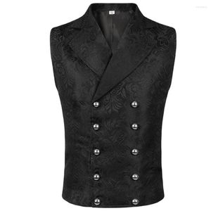 Men's Vests Men Renaissance Cosplay Medieval Waistcoat Vest Vintage Vicotiran Steampunk Jacquard Swallow Top Noble Blazer Costume Gilet