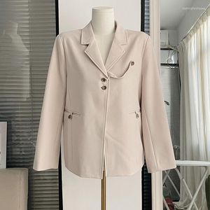 Damskie garnitury Blazer Spring Autumn Design Korean Blazery Kobieta luźne płaszcze retro eleganckie biuro dama tops