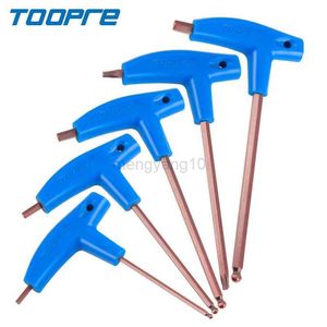 Araçlar Toopre MTB Yol Bisiklet Allen Anahtar T-Tip PP Plastik sap T25 Wench S2 Alet Seti 3mm 4mm 5mm 6mm Anahtar Araçlar Bisiklet Onarım Kiti HKD230804