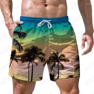 Męskie szorty Summer Beach Coconut Tree 3D Wydrukowane wakacyjne modne trend w stylu wakacji