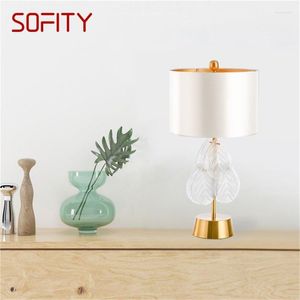 Bordslampor Sofity Modern LED Desk Light Bedside Glass Home Dekorativ för sovrum vardagsrumskontorstudie