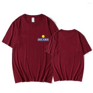 Camisetas masculinas de algodão de alta qualidade plus size oversized Ricard shirt unissex gótico grunge street hip hop tops camisetas