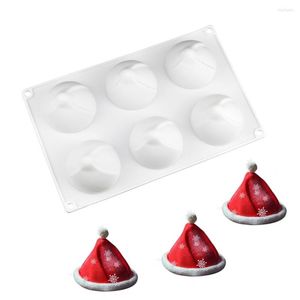 Moldes de cozimento diy 3d forma de chapéu de natal molde de silicone para bolo sobremesa mousse pão pastelaria decoração ferramentas molde