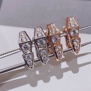 Stud 925 sterling silver inlaid zircon snake shaped earring s simple temperament Fashion brand luxury jewelry party gift 230804