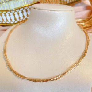 Ciondoli UNICE Real 18K Original Yellow Gold AU750 Collana con colletto morbido in pizzo Catena intrecciata italiana per donna Fine Jewelry Processo di seta