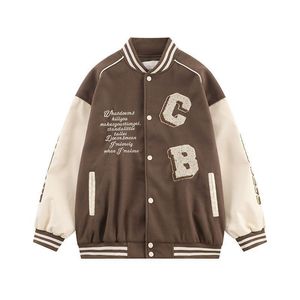 Mens Jackets American style retro couple outfit highend short embroidery baseball uniform for mens and womens casual niche jacket 230804