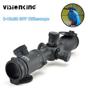 VisionKing 2-16x50 SFP Tüfek Kapsamı MIL-DOT KIRMIZI KIRMIZI OPTİK AVLIK TAKTİK Teleskopik Görme Hava Tüfek Spyglass Avcılık