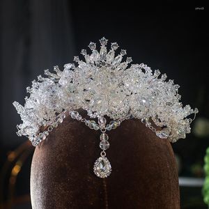 Presilhas de cabelo Tiara de noiva Cristal Coroa Acessórios Diadema Moda Luxo Noiva Touca Testa Tiara Concurso para a cabeça