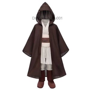 Traje de tema Halloween infantil está aqui Jedi Warrior Role Play Hoodie Cloak Full Star War Makeup Party Role Play está aqui Z230804