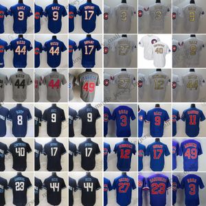 9 Baez David Baseball-Trikots Javier Ross Anthony Rizzo Willson Contreras Ryne Sandberg Kyle Schwarber Ian Happ Kris Russell genähtes Jersey Herrengröße S-3XL