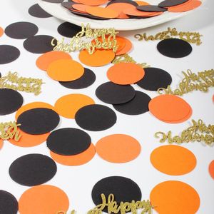 パーティーデコレーショングリッターハッピーハロウィーン紙吹雪装飾用のブラックオレンジ色のディスク