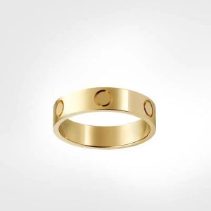 Classic Love Ring for Women - 18K Gold Plated Designer Ring with Diamonds (4mm/5mm/6mm) - Anniversary and Wedding Jewelry Gift with Box