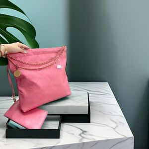 Branded Sweet Pink Beach Bag 2023 Neue, beliebte, hochwertige Schaffell-Mode, vielseitige Lingge-Damen-Einschulter-Crossbody-Hand-Einkaufstasche mit großer Kapazität