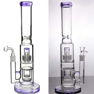 Matrix Stereo Perc Bong Bubbler Dicke Wasserpfeife Hohes Glas Dab Rig Wabenperkolator für Dabs Rauchen Shisha Heady Recycler Bohrinseln