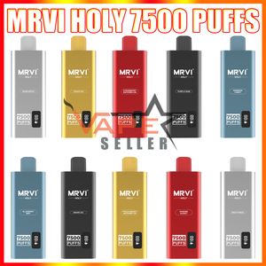 원래 MRVI Holy 7500 퍼프 일회용 E 담배 vape LED 화면 디스플레이 메쉬 코일 충전 가능한 600mAh 배터리 15ml POD H-Q-D CUVIE SLICK PEN