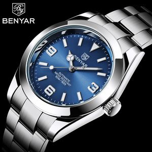 Другие часы Benyar 2023 Automatic Men Top Brand Водонепроницаемые роскошные механические наручные часы из нержавеющей стали Relogio Masculino 230804