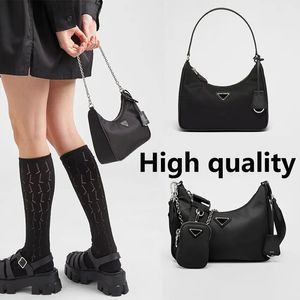 Luxury Designer Bag Piece Set Väskor Axel Nylonkedja Bag Baguette Handväska Cleo Hobo Högkvalitativ grossist Totes Fashion Clutch Bag Crossbody Chain Lady Handbag