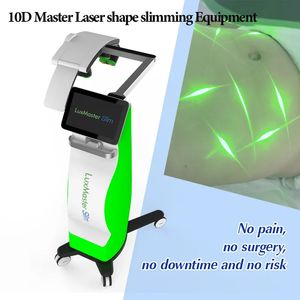 Professionell 10d Maxlipo Laser Lipo Fat Borttagning Maskin Body Slimming Green Light Treatment 532nm Emerald Laser Skin Drawing Pulse och Continuous Device