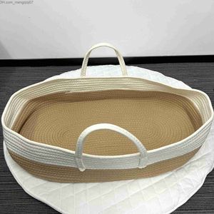 Bassinets Cradles Bed Babynest Babynest Cribs Newborn Baby Baby Nest Travel Cotton Cotton Rope Bassnet Cradle Moses Basket مع مرتبة Z230804