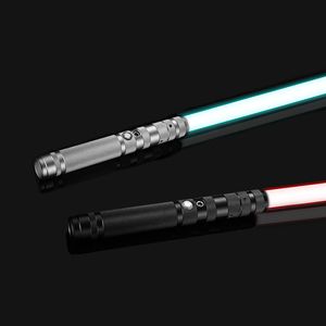 LED SwordsGuns RGB Metal Lightsaber Cosplay Laser Sword Toy FX Duel Light Charging Heavy Dueling 1 Set Sound 14 Color Changing 230804