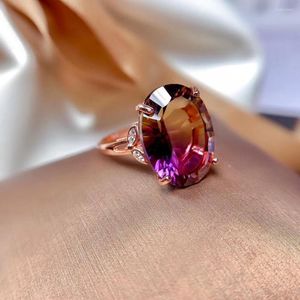 Cluster Rings The Gift For Engagement Ametrine Ring 925 Sterling Silver Fine Jewelry Real And Natural