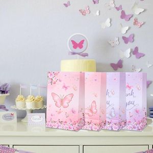 Embalagem para presente Borboleta Saco de papel para doces Aniversário Crianças Embalagem Caixa Suprimentos para chá de bebê para casamento Portátil