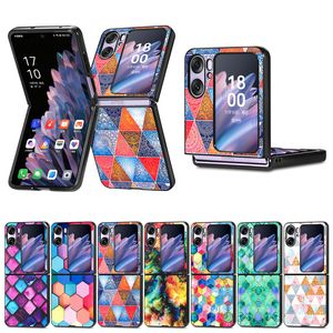 N2 Flip Fashion Colorful Shape Design Fino e Fit Folding Shell para OPPO Find N2 Flip Phone Case com Anti Slip Strip