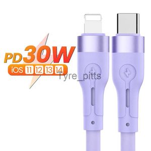 Зарядные устройства/кабели PD 30W USB C Кабель быстрого зарядки для iPhone 14 13 12 Pro USB Type C до 8 PIN для iPhone USB-зарядного устройства кабель кабеля Data X0804