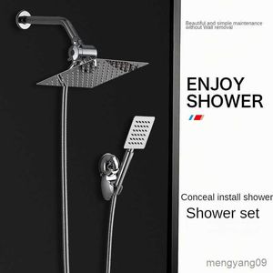 Bathroom Shower Heads Stainless Steel Rain Shower Set Adjustable Luxury Wall Mount Shower High Pressure Shower Set Bath Accessories Set R230804